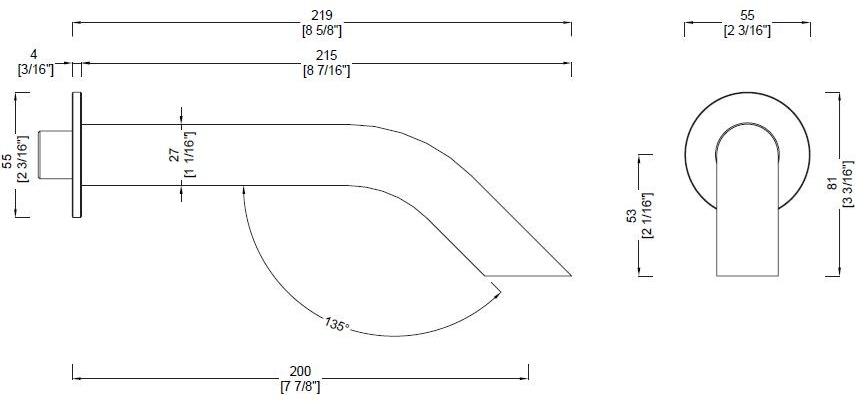 RIFRA Настенный излив из нержавеющей стали Wave 1220151/2 - Вид №1