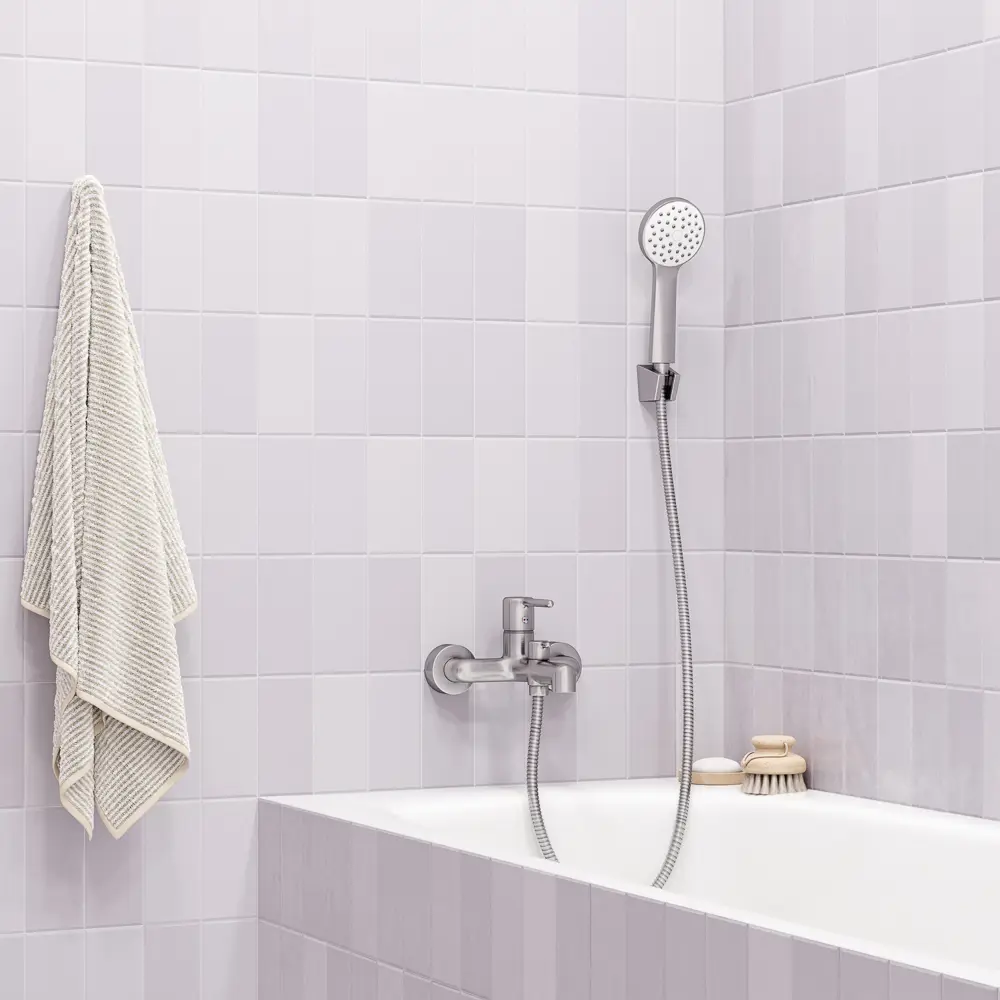 IDDIS Buena — душевой комплект с лейкой и держателем в сатиновом серебре 89349141 STLM-1584305 - Вид №3