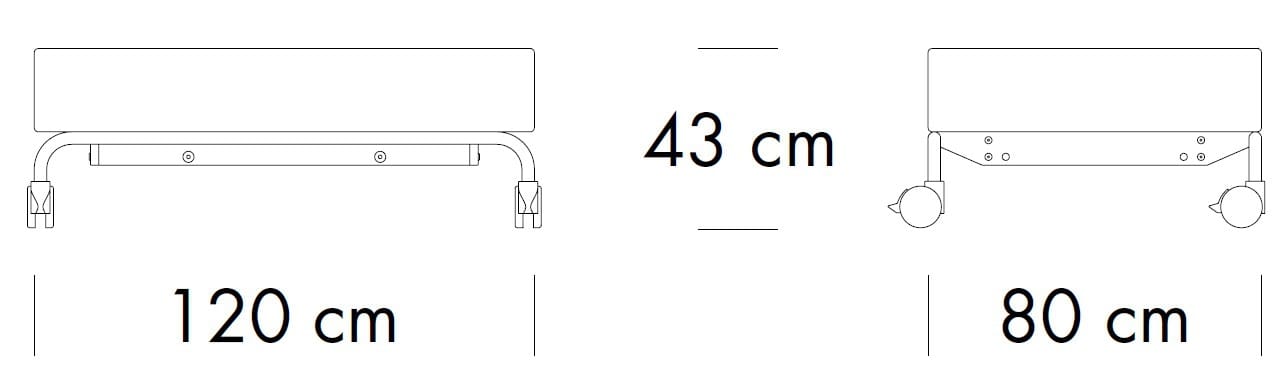 Прямоугольный пуф с колесами THONET S 5000 ARCH-00083435 - Вид №2