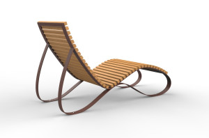 Наружное сиденье из стали и дерева