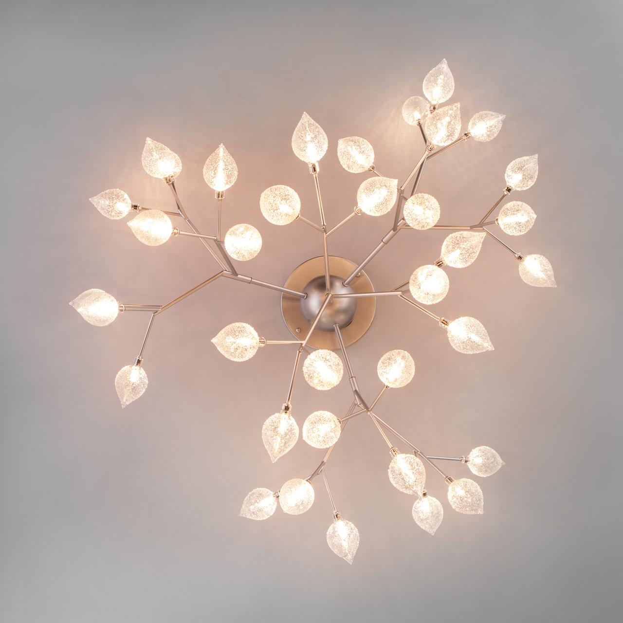 Люстра белая потолочная Bogates Boccio 548 BOGATES ДИЗАЙНЕРСКИЕ, BOCCIO 00-3833531 Белый;прозрачный;серебро  - Вид №1