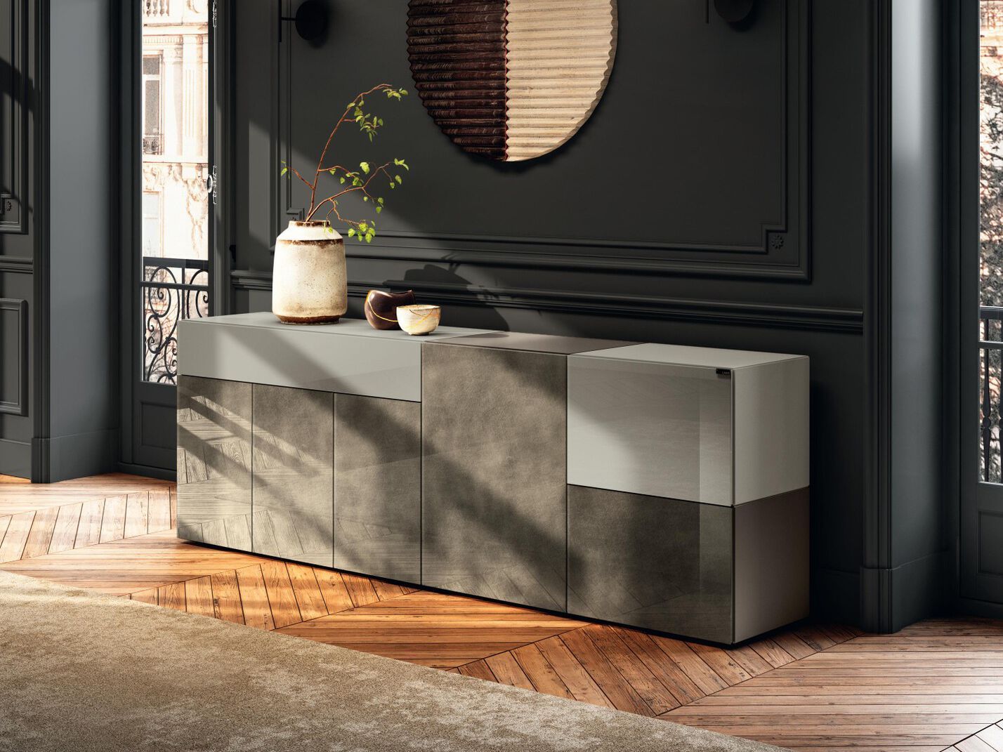 Стеклянный шкаф с распашными дверями Lago 36e8 ARCH-00114396 - Вид №1