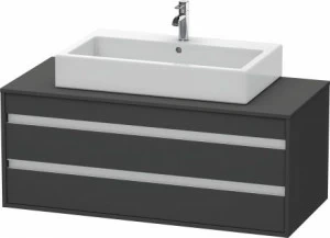 KT665604949 Тумбочка подвесная Ketho #KT6656 1200 x 550 мм Графит матовый, декор