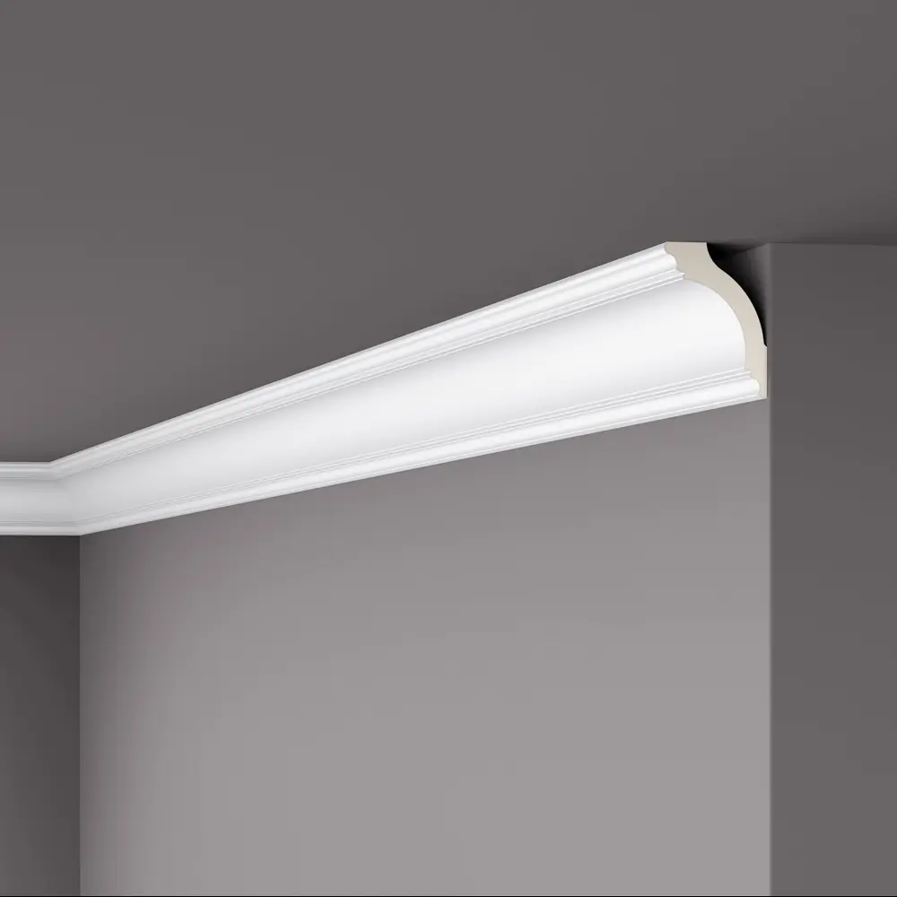 Плинтус потолочный полистирол ударопрочный NMC LM01 белый 50x75x2000 мм STLM-2018221