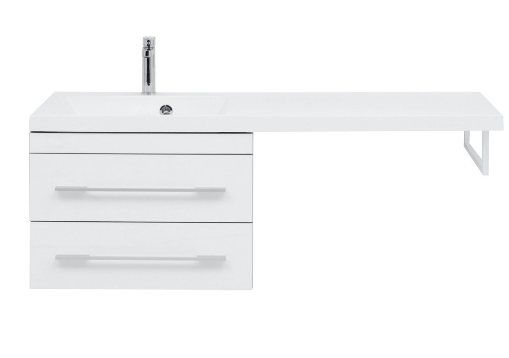 Тумба с раковиной Aquanet Верона 120 L белый (подвесная, 2 ящика) 0017666700239565 - Вид №12