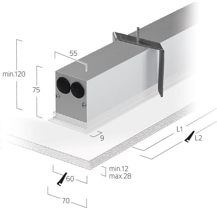 Lightnet Встраиваемый светодиодный настенный светильник прямого света Matric sun-id-1480103 - Вид №1