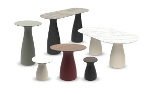 Высокий овальный стол из HPL и полиэтилена