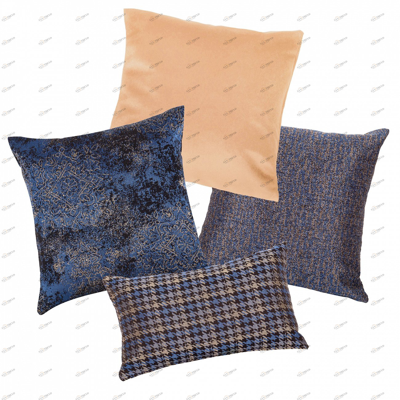 Комплект чехлов для подушек RIZO ADRIA ARBEN DECOR MAGIC ОДНОТОННЫЕ 321827 Синий;бежевый 