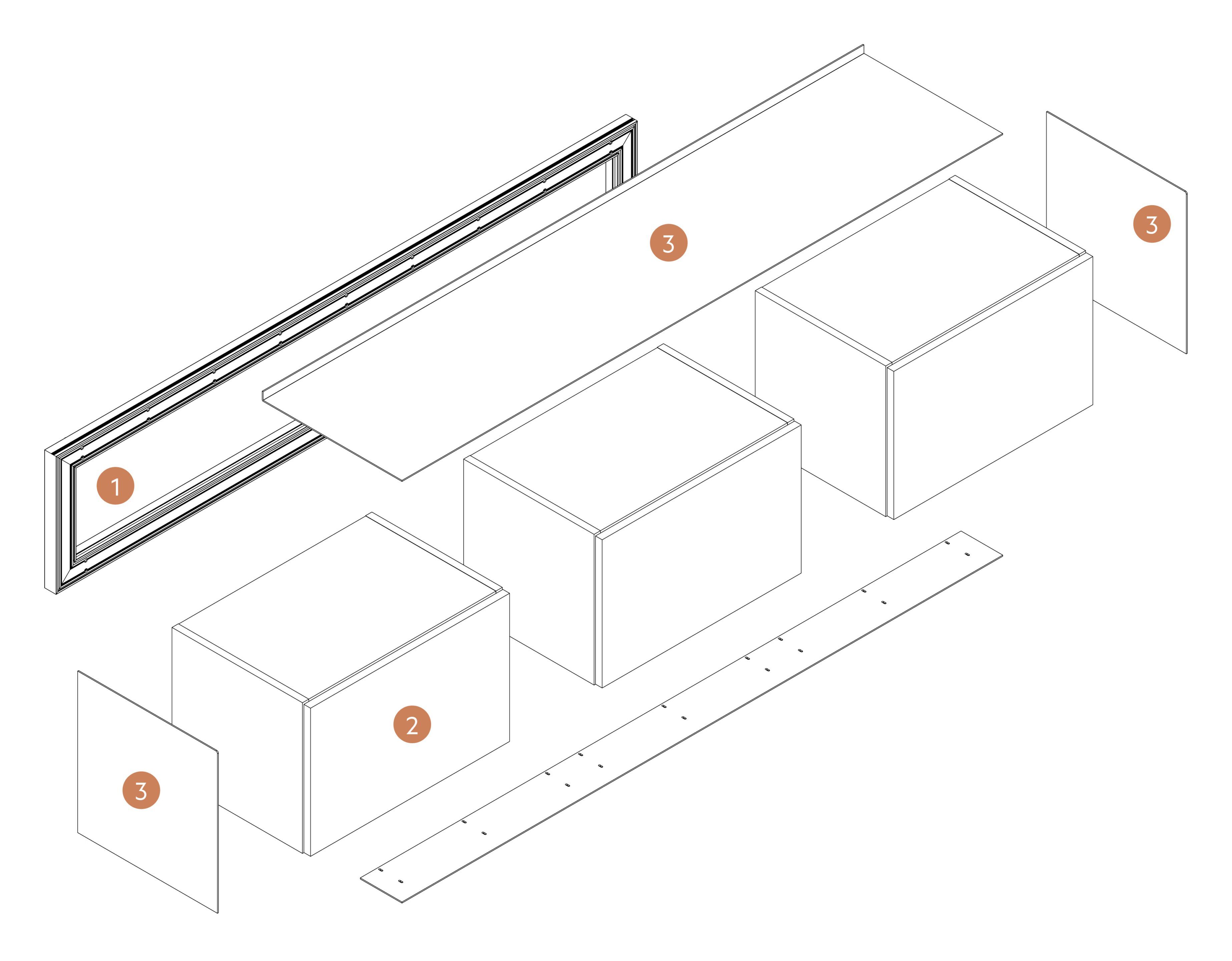 Деревянный подвесной шкаф с ящиками XILIA GRAVITY ARCH-00151835 - Вид №7
