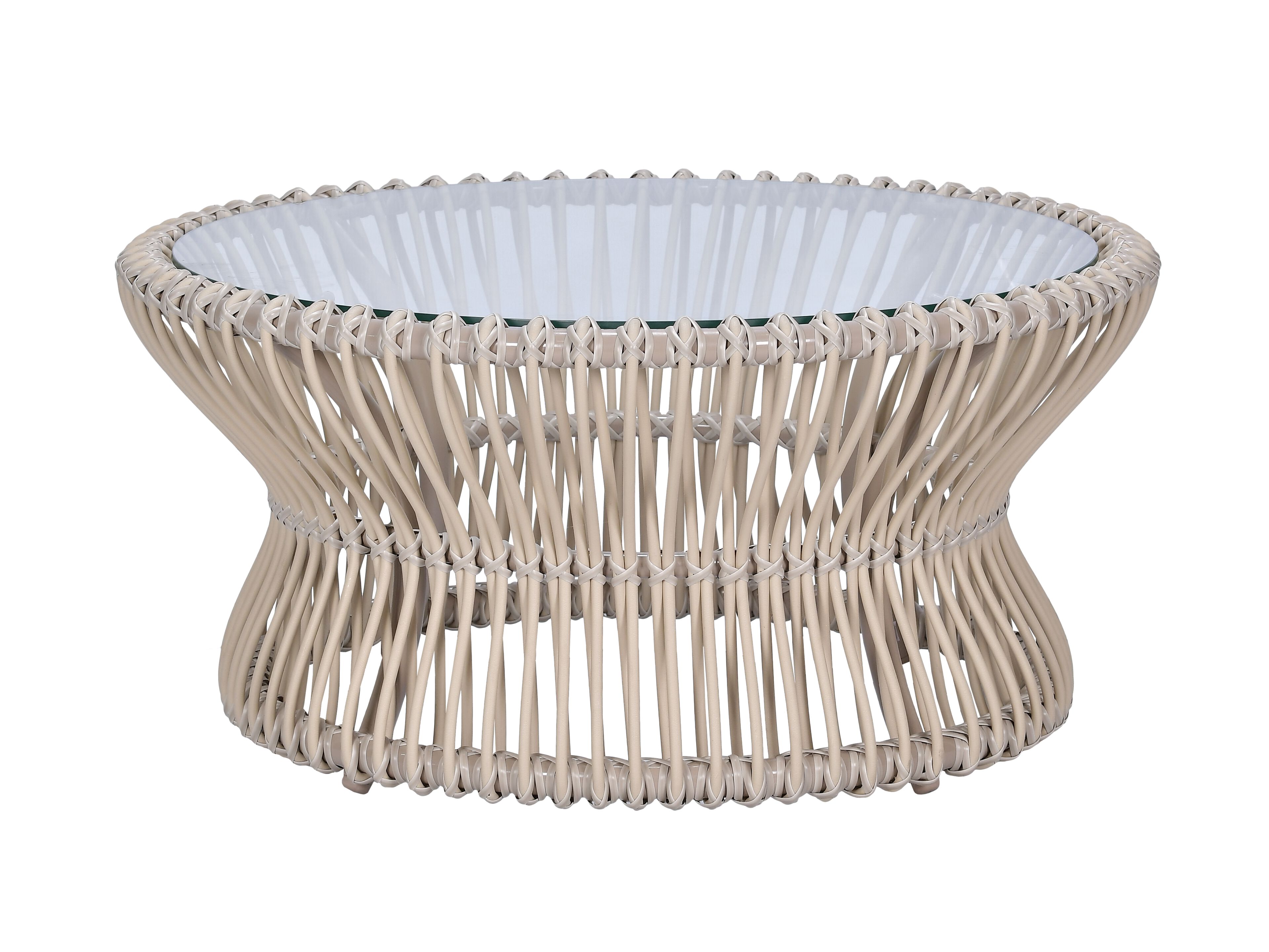 Круглый деревянный и стеклянный садовый журнальный столик cbdesign Capriccio ARCH-00140644