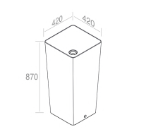 L506T0R0VT250 Раковина напольная ELITE SQUARE 420х420х870 мм без отверстия под смеситель Белый глянцевый декор золото AeT ITALIA - Вид №1