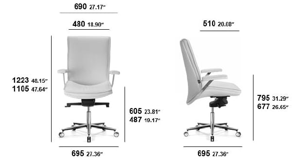 Тканевый регулируемый по высоте рабочий офисный стул с колесами SITIA Idesia ARCH-00029304 - Вид №2
