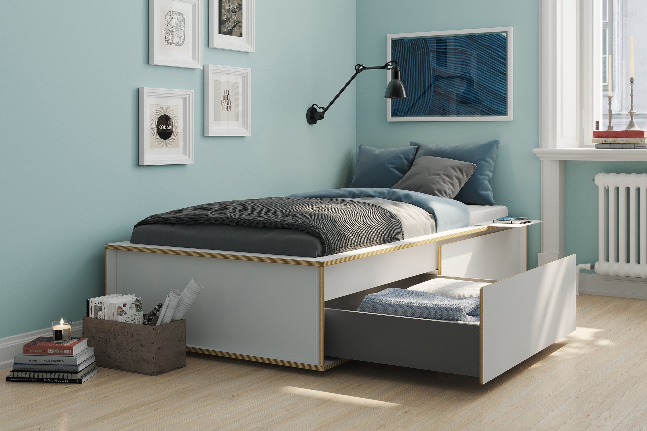 Односпальная кровать для хранения в фанере Müller Small Living SPAZE ARCH-00083318 - Вид №3