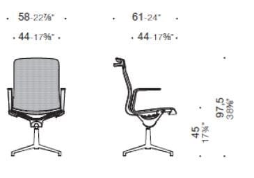 Сетчатое регулируемое по высоте офисное кресло с подлокотниками ESTEL GROUP ARIA ARCH-00033332 - Вид №2