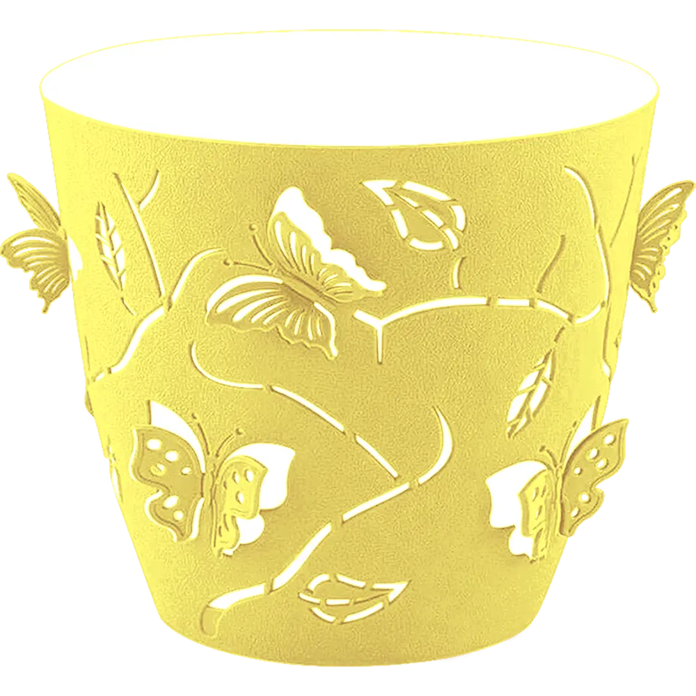 Горшок цветочный ø17.5 h16.4 см v2.5 л пластик желтый Santreyd Butterflies STLM-2054852