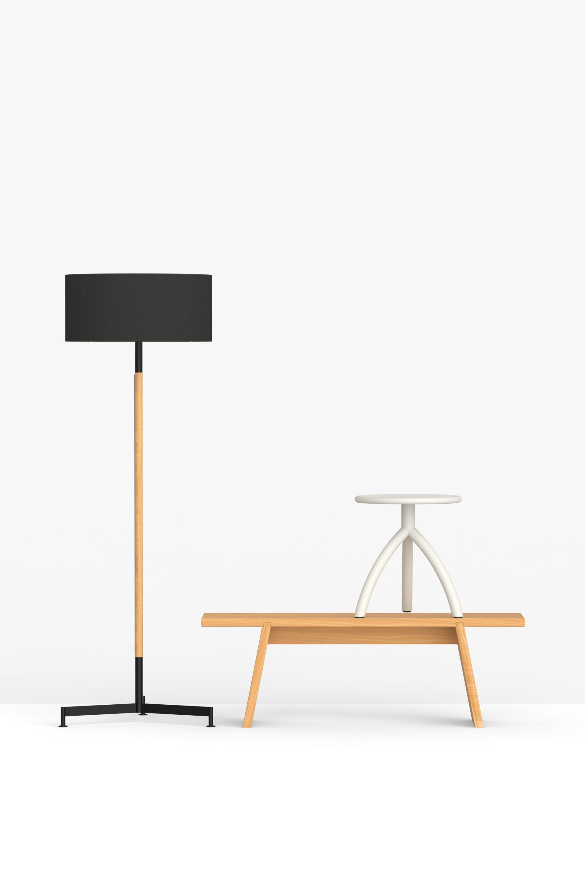 Напольная лампа из ткани и ясеня FUNCTIONALS STOKLAMP ARCH-00089447 - Вид №5