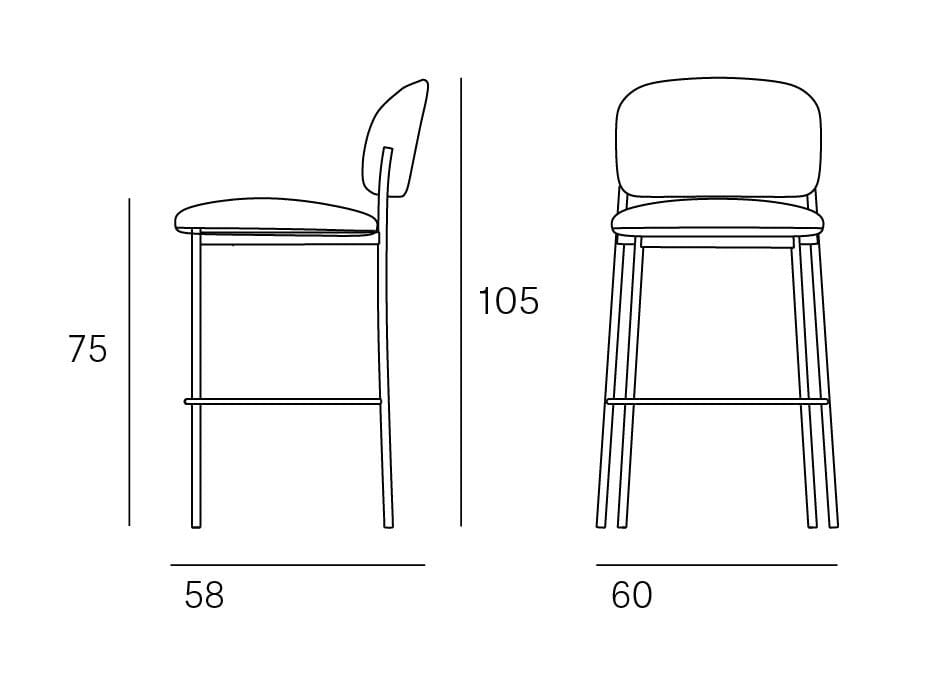 Высокий тканевый мягкий стул Blasco&Vila RC Metal Soft ARCH-00144612 - Вид №9