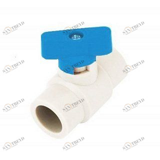 Кран шаровый KALDE D20 MINI белый с синей ручкой 3242VLM200001