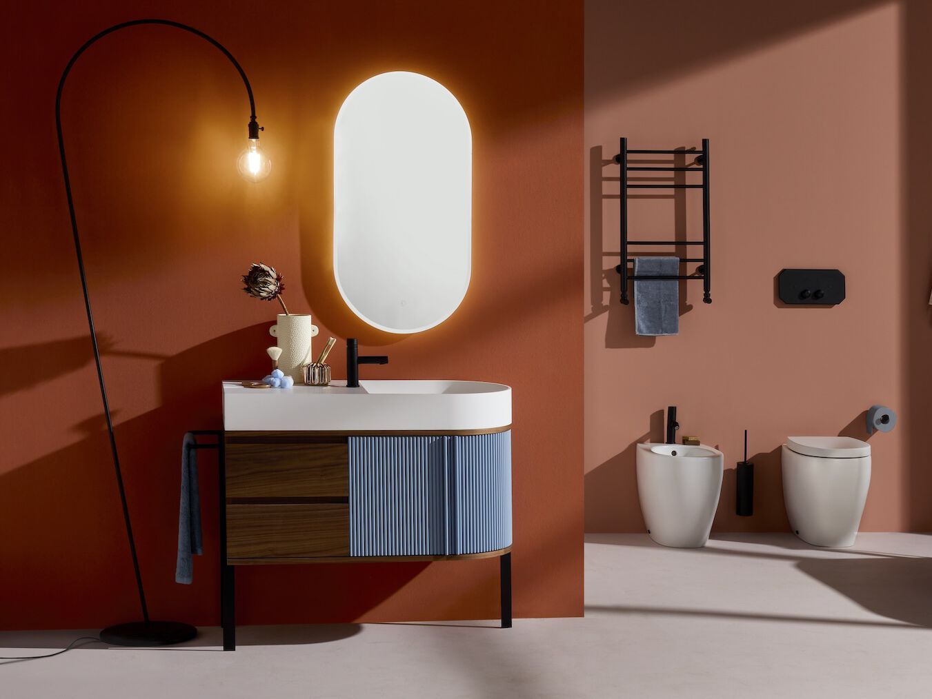 Напольный умывальник с зеркалом Gaia Mobili Contemporary ARCH-00022869