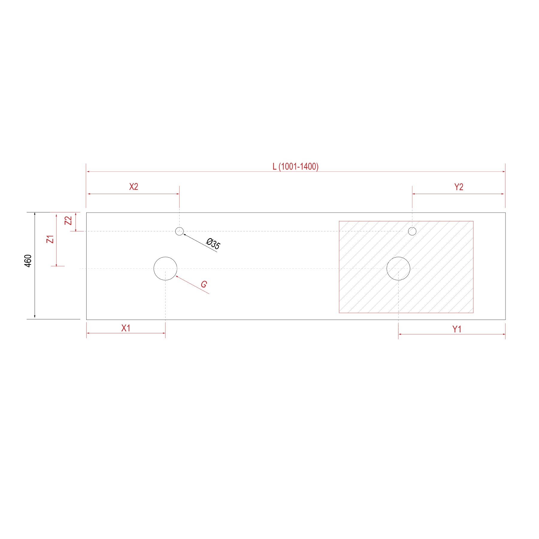 23149 SALGAR Столешница механизированная от 1001 до 1400 GLOSS WHITE 16 мм Глянцевый белый  - Вид №1