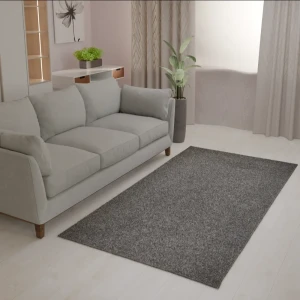 91749436 Ковер Фризе Ирис 186 Прямоугольный 150x300 см Полиэстер Гранит черный STLM-1062731