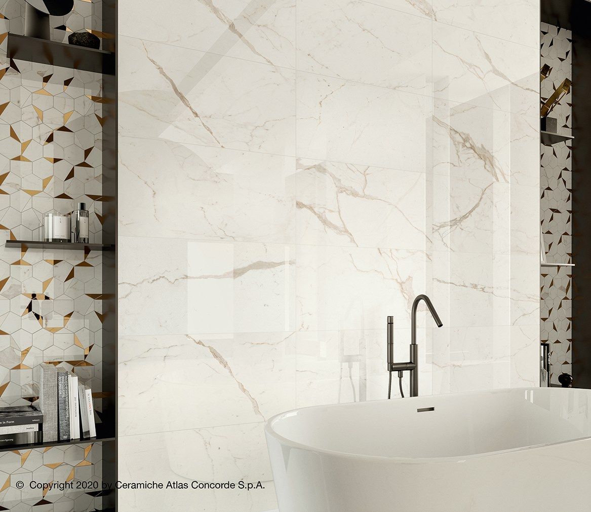 Белое керамическое покрытие с эффектом мрамора Atlas Concorde Marvel Shine ARCH-00008272 - Вид №18