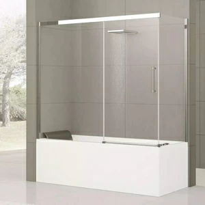 Novellini. Шторка на ванну 171x150 см PHV с хромированным профилем ROSE ROSSE