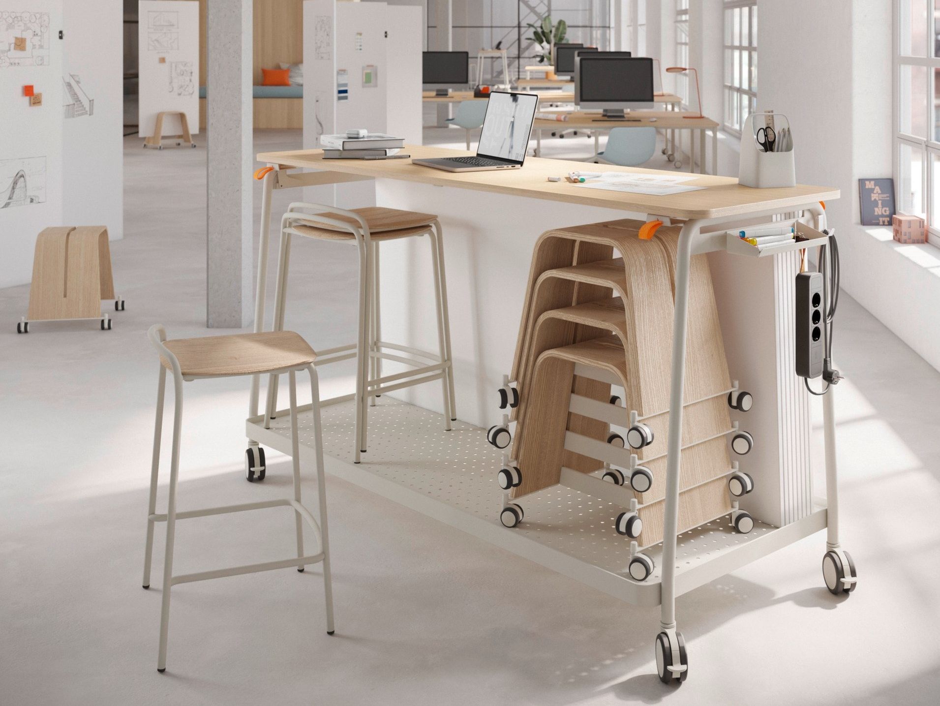 Высокий стол с колесами Brunner доски ARCH-00101423 - Вид №1