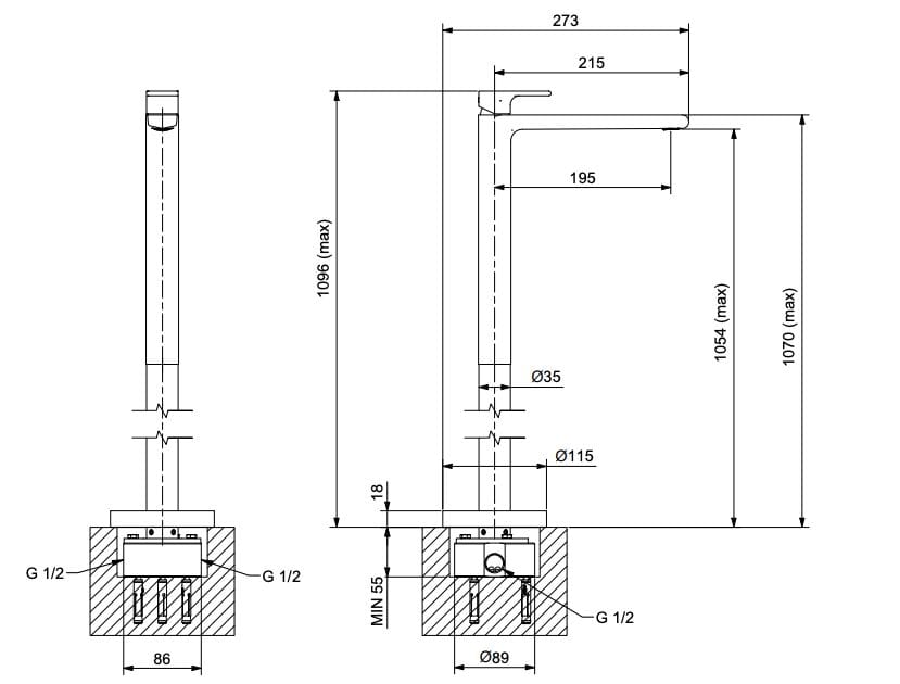 Однорычажный смеситель для раковины Bugnatese Simple ARCH-00069525 - Вид №2