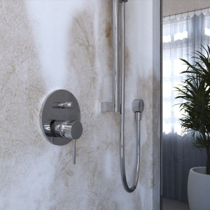 Хромированный латунный встраиваемый смеситель для душа с переключателем