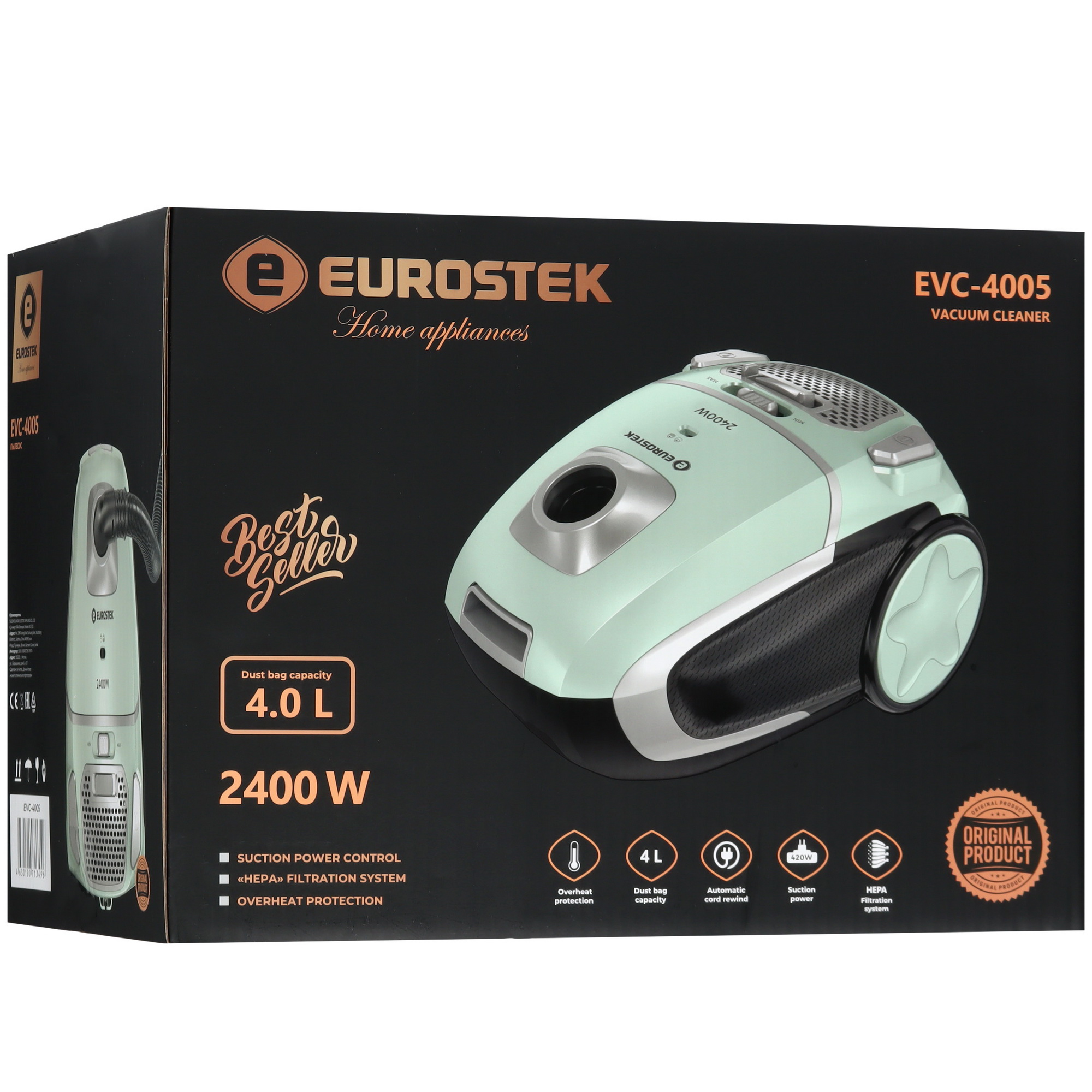 9993438 Пылесос Eurostek EVC-4005 зеленый STDN-0150094 - Вид №14