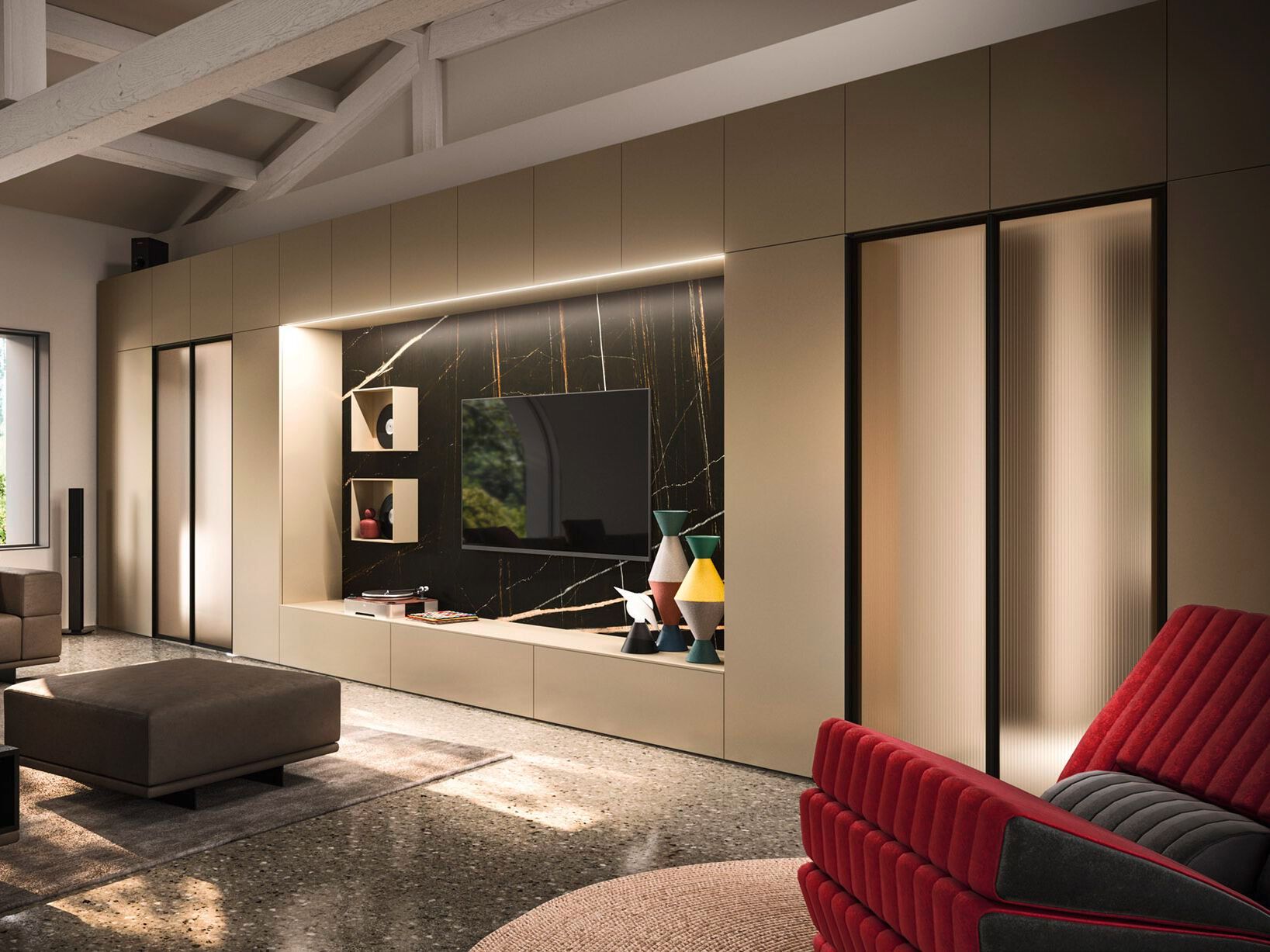 Оборудованная перегородка из алюминия и дерева Arrital Feeling Home ARCH-00023053