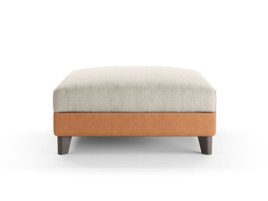 Пуф из кожи и ткани