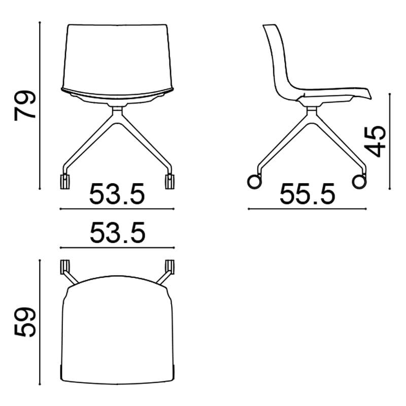 Стул PaperShell на насесте с колесами Arper Catifa Paper ARCH-00054365 - Вид №3