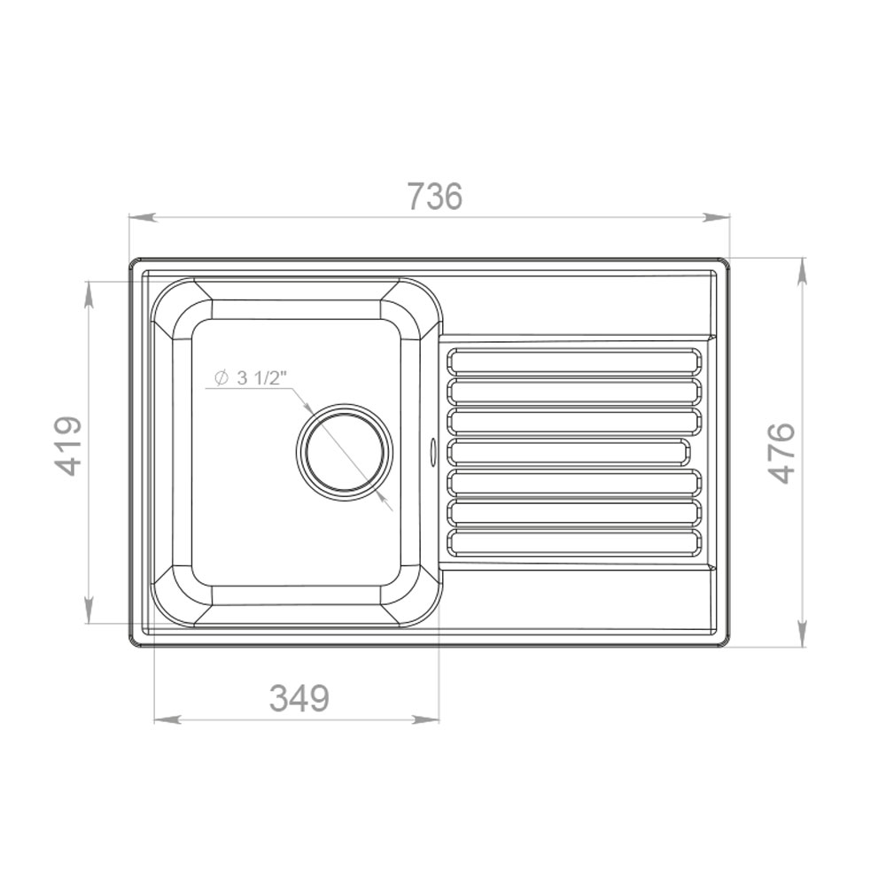 RQ144 шоколад Мойка кухонная прямоугольная Raiber  - Вид №1