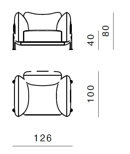 Кресло с металлическим каркасом GHIDINI1961 карман ARCH-00071313 - Вид №5
