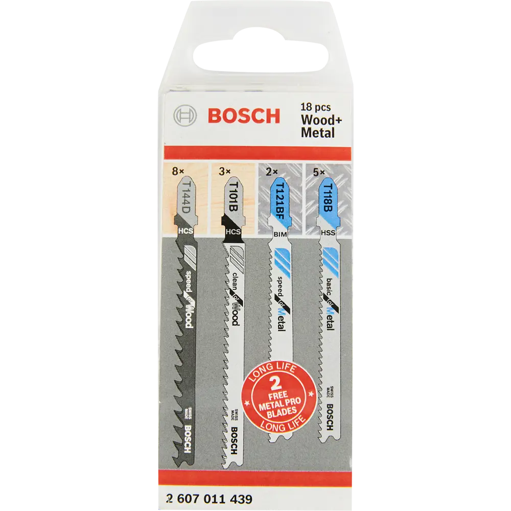 Набор пилок для лобзика по дереву и металлу Bosch 2607011439, 18 шт BOSCH PROFESSIONAL STLM-2055467 - Вид №3