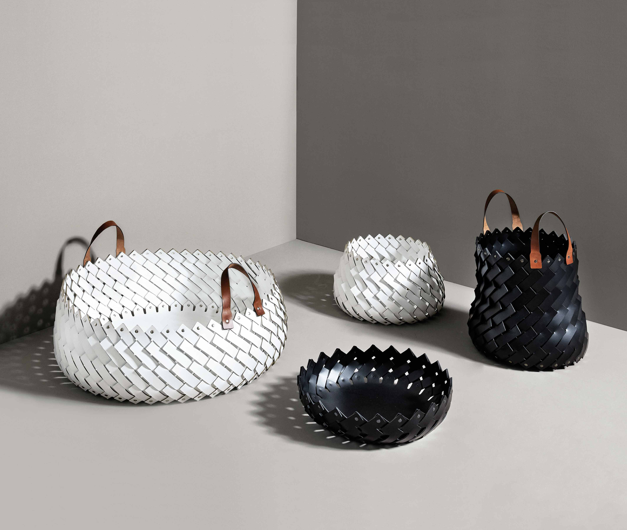 Короткая корзина Almeria - Ø 41XH13 см / регенерированная кожа_coffee Pinetti 00.1150.082.015 - Вид №5