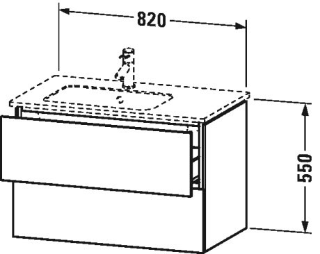 LC629100909 L-Cube Тумбочка подвесная Светло-голубой матовый декор Duravit - Вид №1