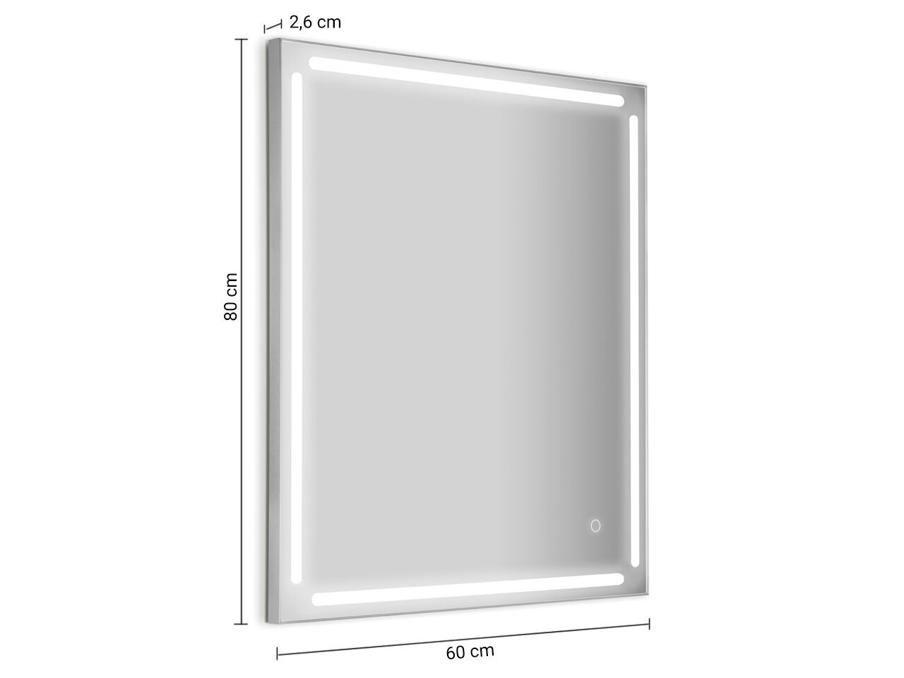 Прямоугольное зеркало со встроенным освещением для ванной комнаты GEDY PAUL ARCH-00009795 - Вид №4