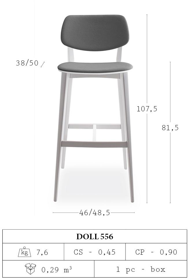 Billiani Высокий табурет из ткани со встроенной подушкой Doll 556 - Вид №2