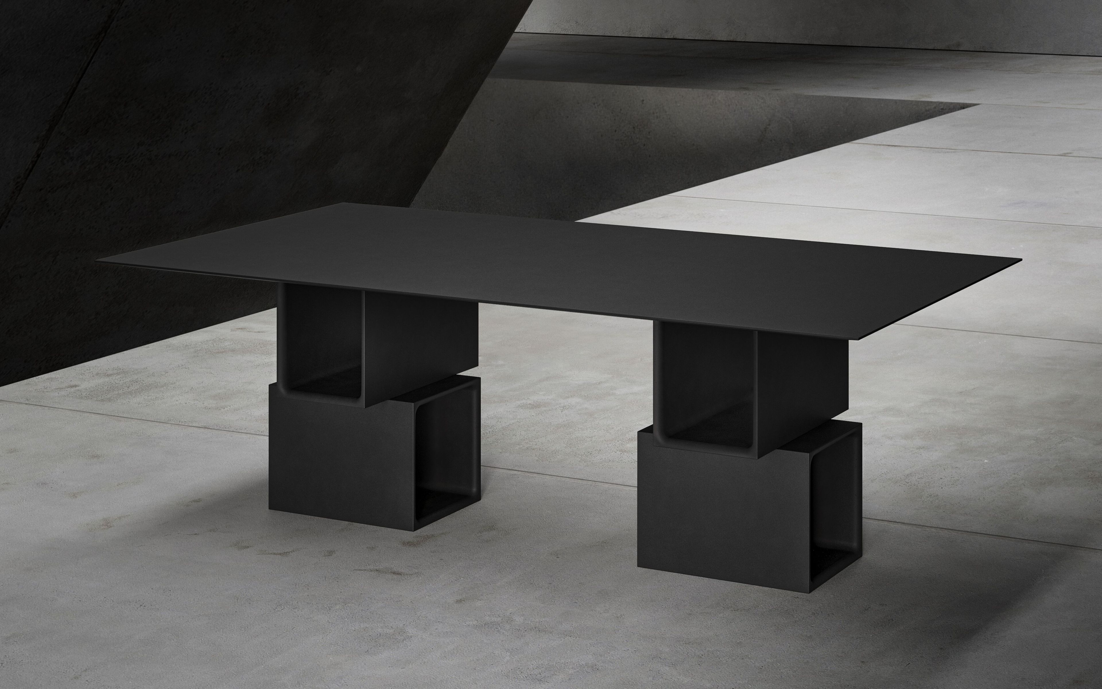 Прямоугольный бетонный стол PULKRA плакат ARCH-00071870 - Вид №3