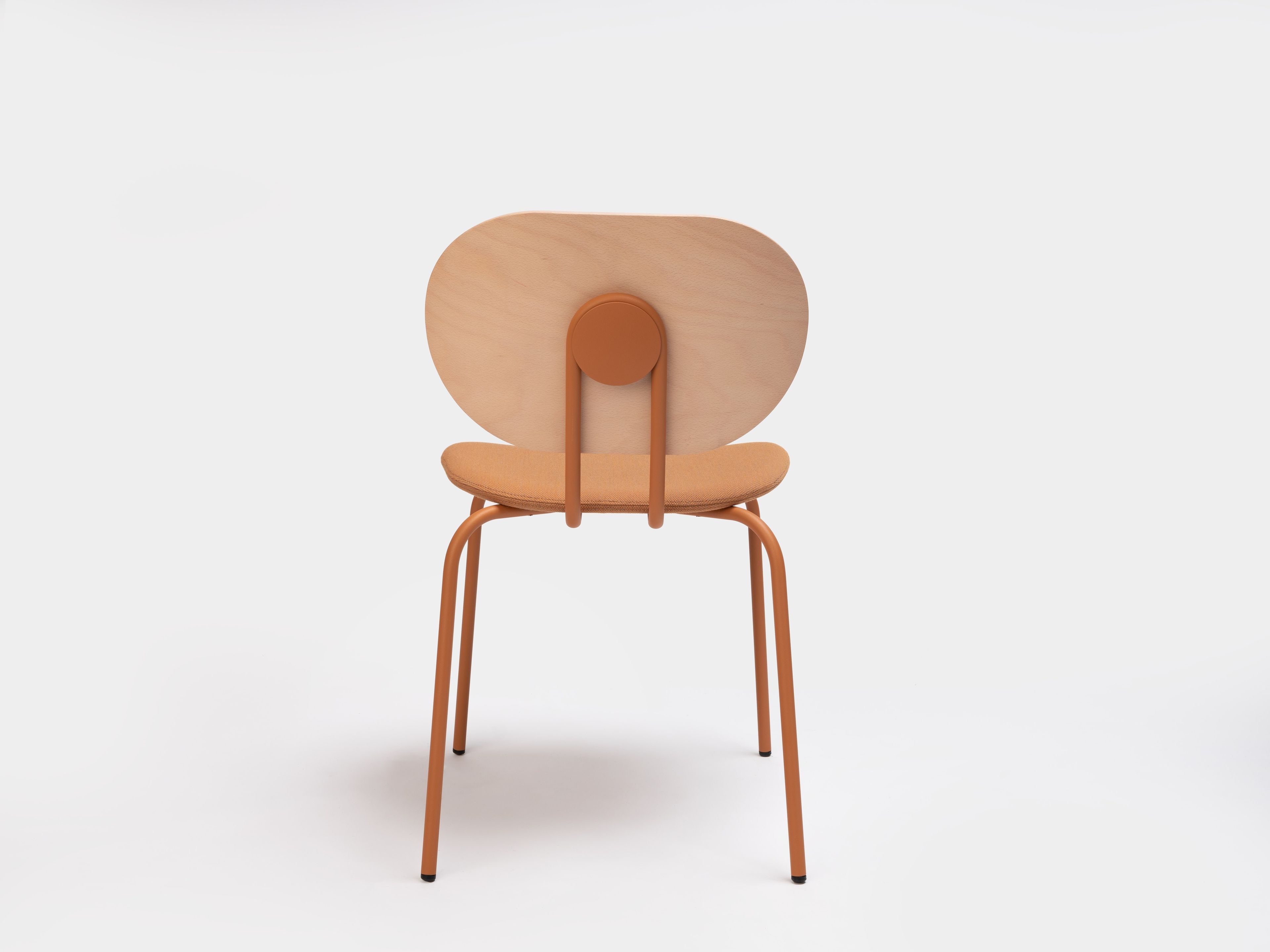 Стальной и деревянный стул с открытой спинкой с мягким сиденьем ONDARRETA Hari ARCH-00133414 - Вид №3