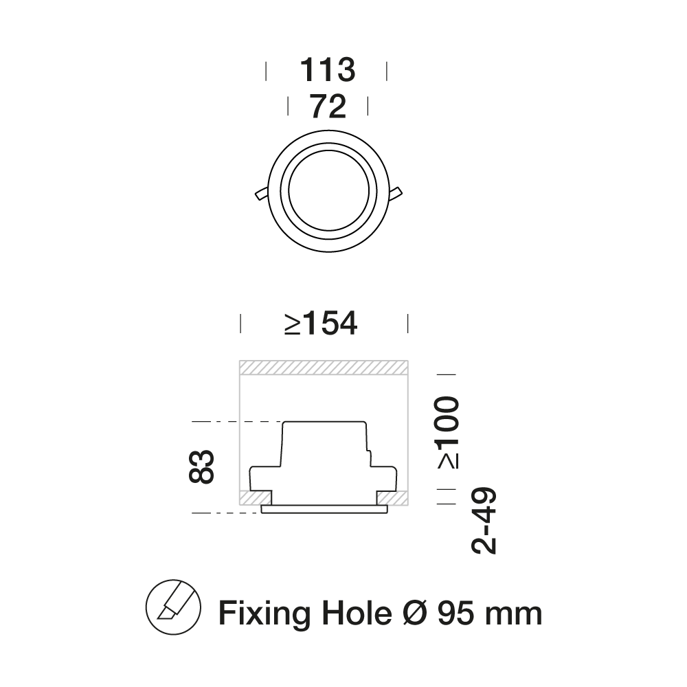 8514101 Встраиваемый в потолок светильник Platek ASTER Small  ASTER Small PRO - 4 LED RGBW 13°  - Вид №6