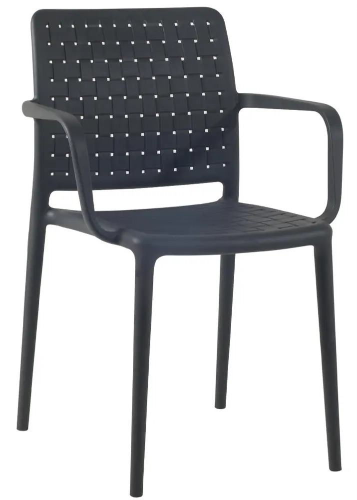 91823302 Стул садовый Papatya Fame-K 57 см x 55 см x 84 см пластик серый/серебристый STLM-0966017
