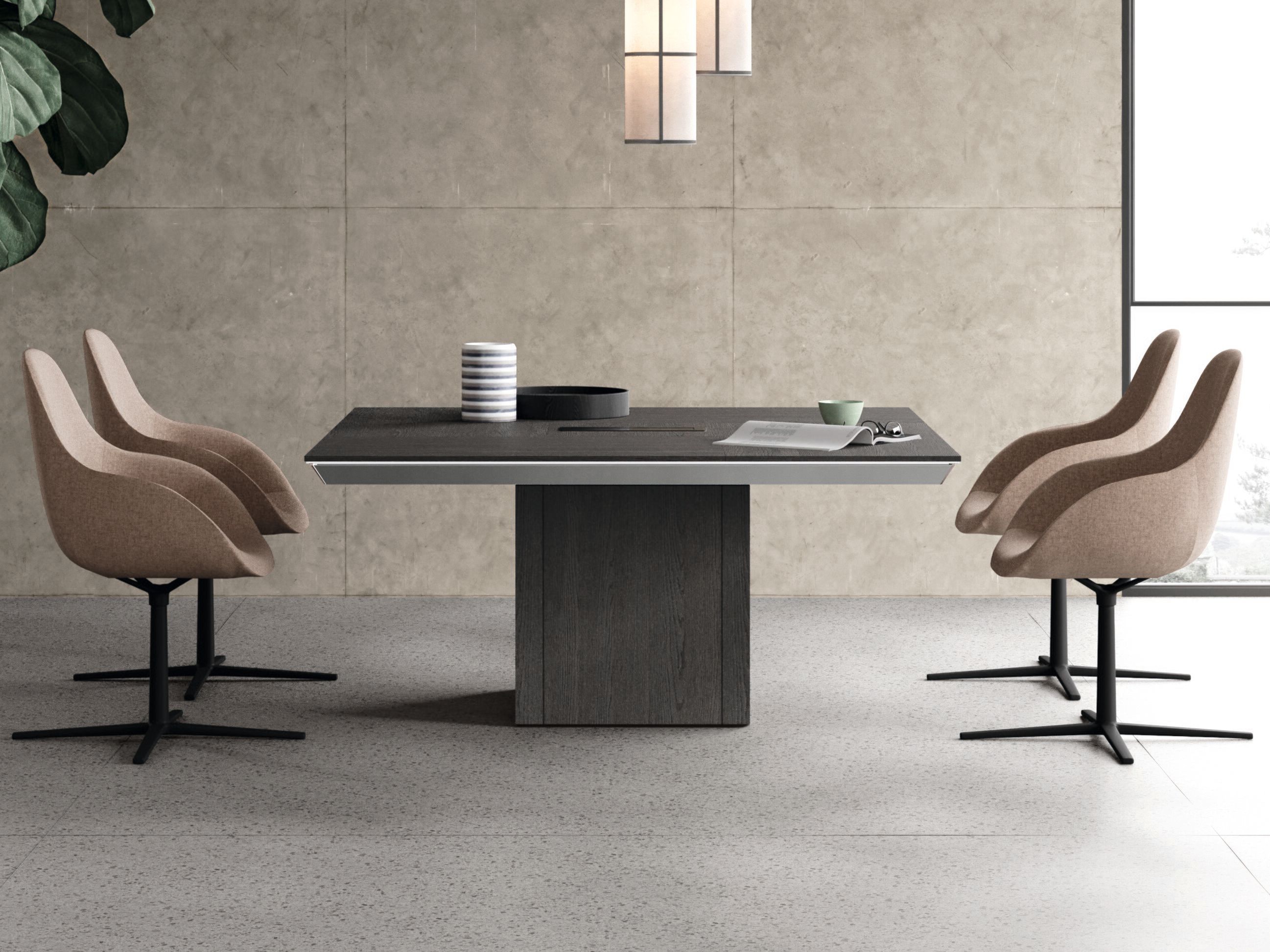 Деревянный квадратный стол для совещаний с системой люверсов Martex Han ARCH-00002276 - Вид №1