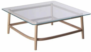 Wiener GTV Design Квадратный журнальный столик из дерева и стекла Single curve