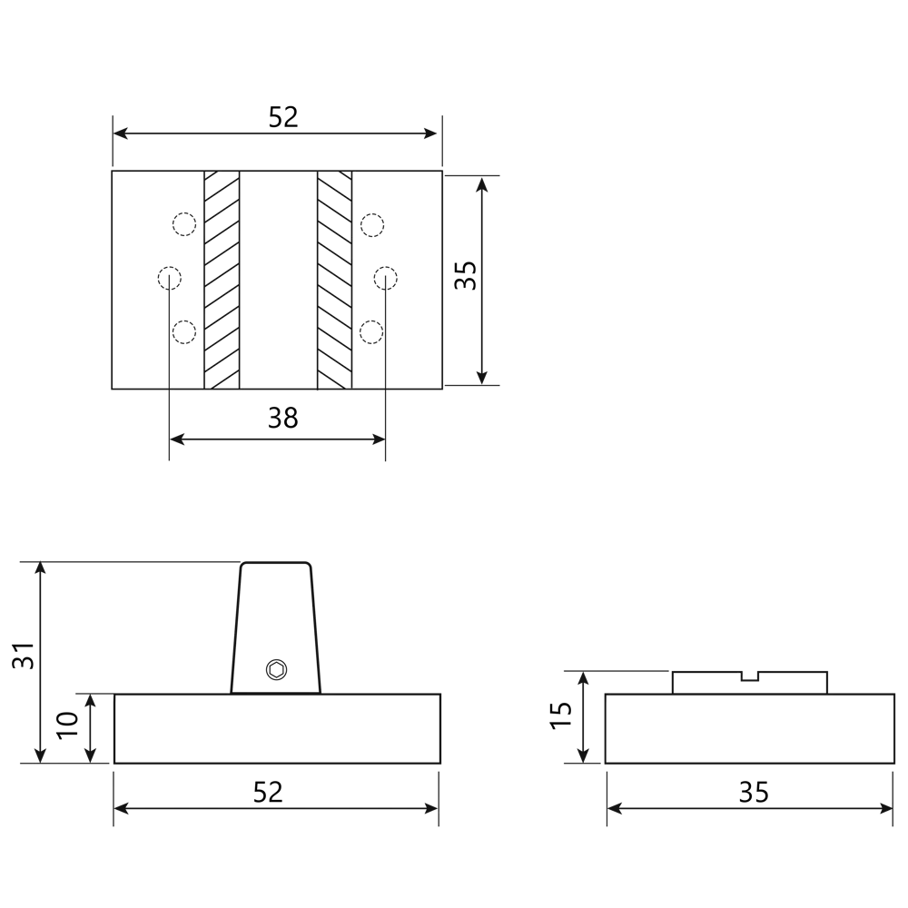 Завертка дверная квадратная Armex WC-11031 алюминий цвет никель STLM-2170107 - Вид №4