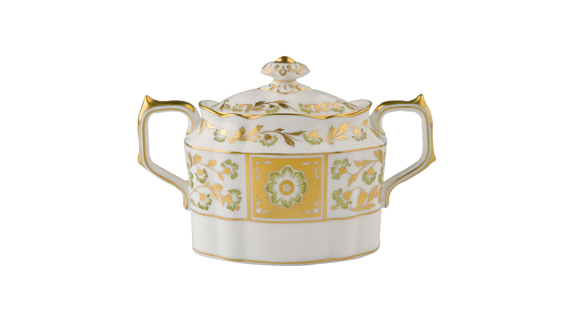 10592984 Royal Crown Derby Сервиз чайный Royal Crown Derby "Дерби, зеленый декор" 6/22 Фарфор костяной  - Вид №3