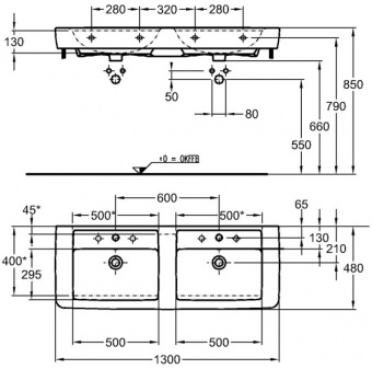 122130000 Подвесная раковина настенная прямоугольная Keramag  белая  - Вид №7